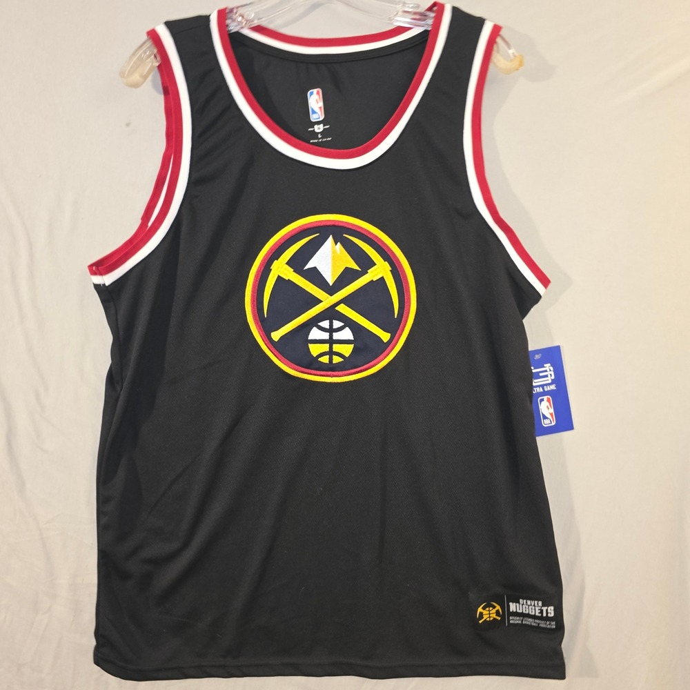 NBA Ultra Game Denver Nuggets Jersey Tank Top Large Mens Black Red Trim
